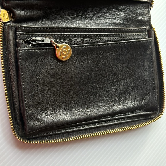 Chanel Black Quilted CC Timeless Zip Around Wallet - Picture 6 of 11